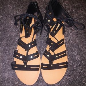 Black Gladiator Sandals